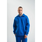 Erkek Açık Yakalı Oversize 3 İplik Pamuklu Sweatshirt - Görsel 3