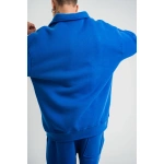 Erkek Açık Yakalı Oversize 3 İplik Pamuklu Sweatshirt - Görsel 7