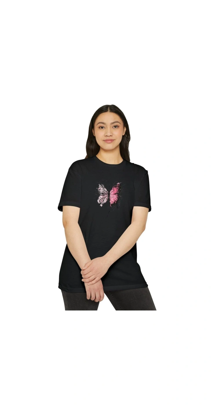 Kadın Bisiklet Yaka Baskılı T-Shirt
