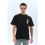 Erkek Baskılı T-Shirt Kısa Kol Bisiklet Yaka Rahat Kalıp Tişört - Görsel 6
