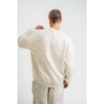 Erkek 3 İplik Pamuklu Yağ Yıkamalı Bisiklet Yaka Sweatshirt Oversize - Görsel 7