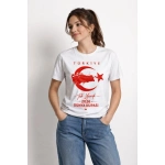 Kadın TÜRKİYE Ay Yıldız 2026 Dünya Kupasi Taraftar Forma T-Shirt - Görsel 2