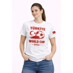 Kadın Türkiye World Cup 2026 Baskılı Tişört Futbol Temalı Forma T-Shirt