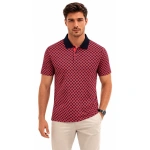 Erkek Pike Kumaş Polo Yaka Desenli Tişört Kısa Kol Yazlık T-Shirt - Görsel 4