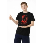 Erkek Çocuk Atatürk Baskılı Tişört Kısa Kollu Bisiklet Yaka T-Shirt - Görsel 3
